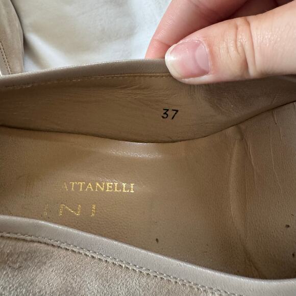 Jennifer Tattanelli Beige Tan Ballet Flats with Leather Toe and Bow Size 37 - Picture 9 of 11